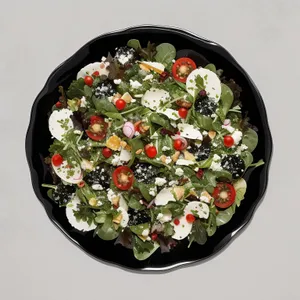 Delicious Gourmet Salad with Fresh Vegetables and Cheese