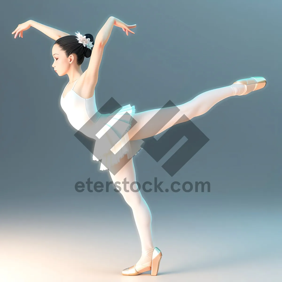 Picture of Dynamic Ballet Performance: Energetic Leap and Graceful Pose