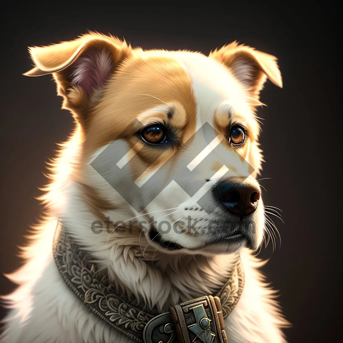 Picture of Adorable Border Collie Puppy in Studio Portrait