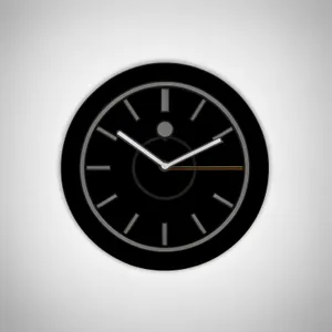 Modern Black Round Analog Clock Button - Timepiece Symbol