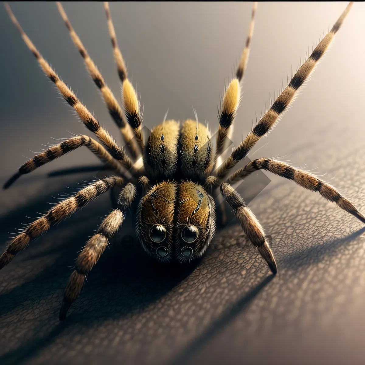 Picture of Hairy Wolf Spider Close-up Wildlife Image