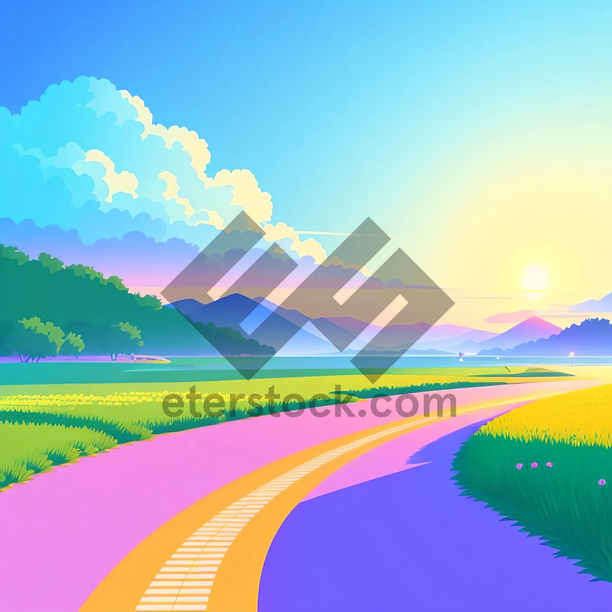 Picture of Serene Summer Landscape with Majestic Horizon