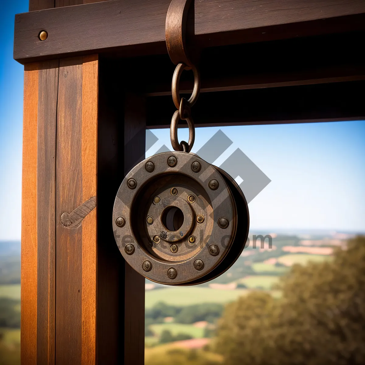 Picture of Retro Dial Padlock - Antique Metal Security Bell