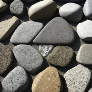 Textured Rock Wall with Stacked Pebble Stones