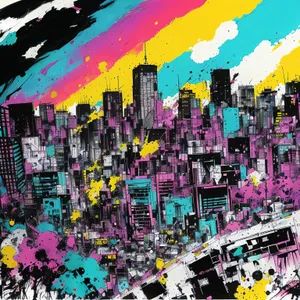 Abstract City Puzzle: Vibrant Urban Mosaic