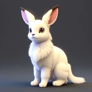 Cute Bunny Sitting in Studio Portrait