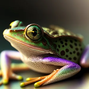 Vibrant Orange Eyed Tree Frog Close-Up