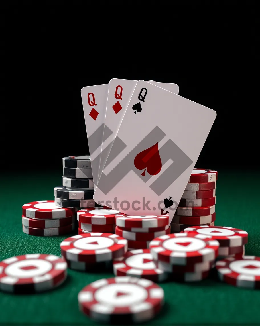 Picture of Casino table with cards, chips, and dice.