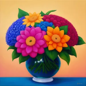 Colorful Summer Floral Bouquet with Pinwheel Decoration