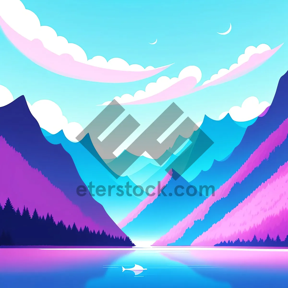 Picture of Abstract Gradient Artwork in Geometric Design