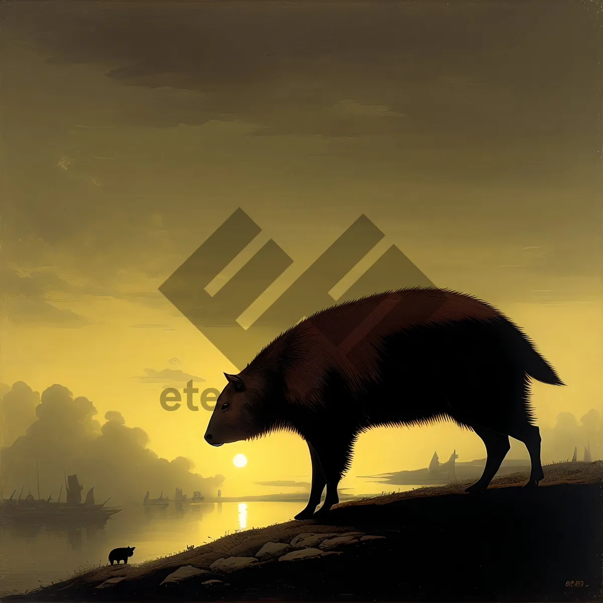 Picture of Majestic Wild Boar - A Powerful Swine Species