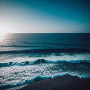 Serene Sunset over Tropical Coastline