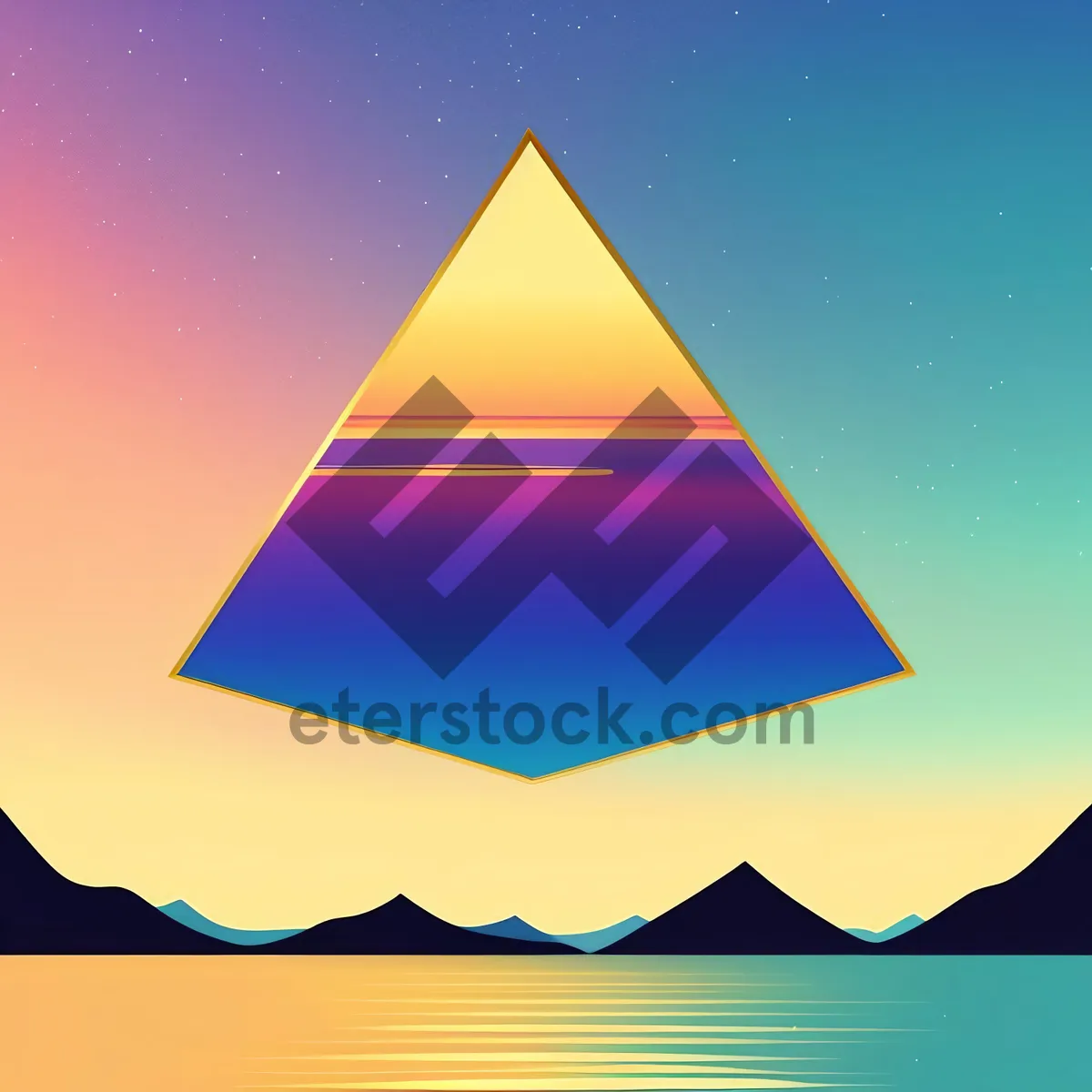 Picture of Symbolic Pyramid Graphic with Star Sign