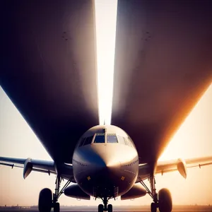 High-flying Airliner in the Blue Sky