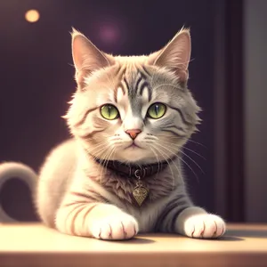 Cute curious kitten with striped fur and mesmerizing eyes