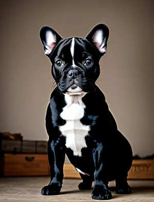 Playful Bulldog Terrier - Adorable Studio Portrait.