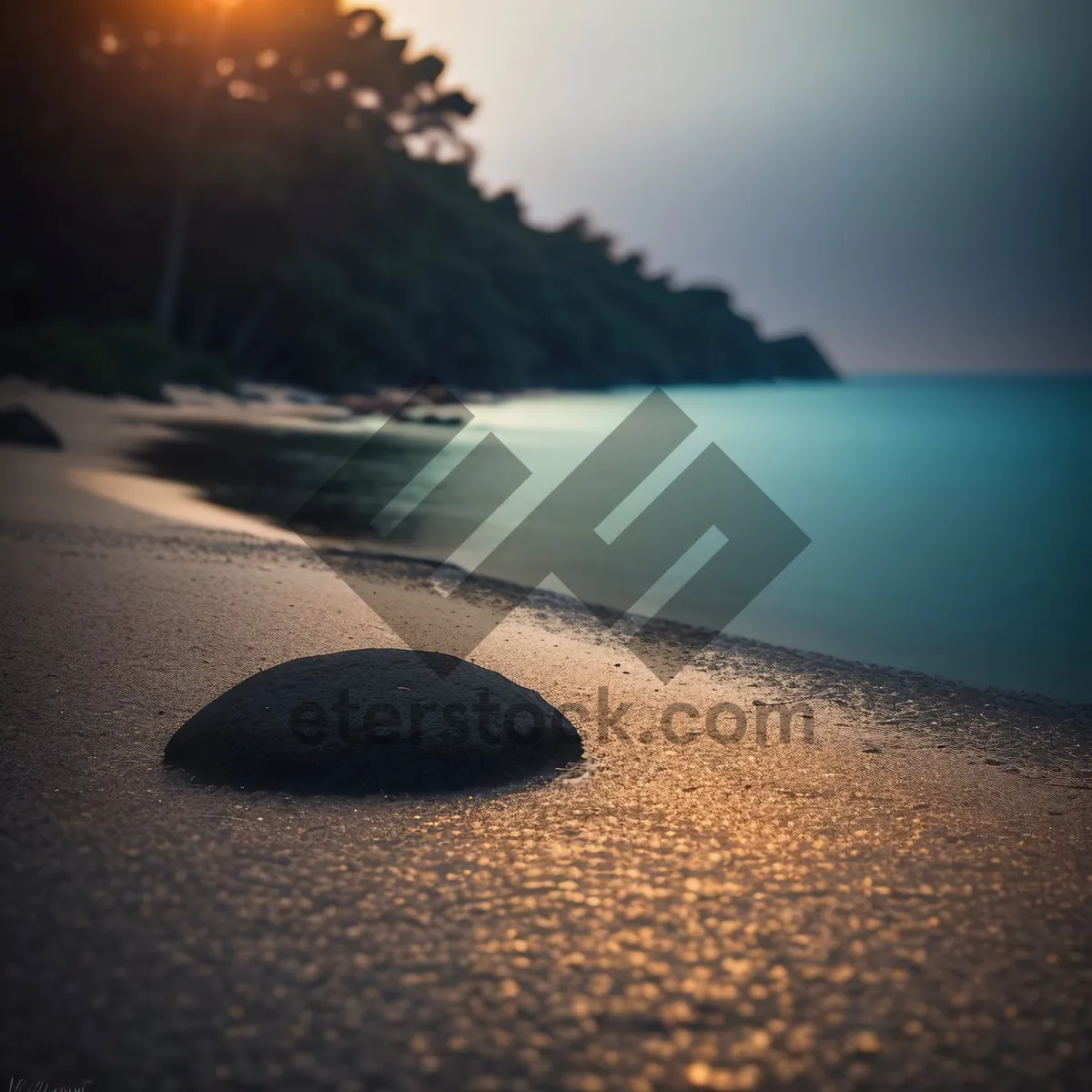Picture of Golden Horizon: Serene Beach Sunset Reflection