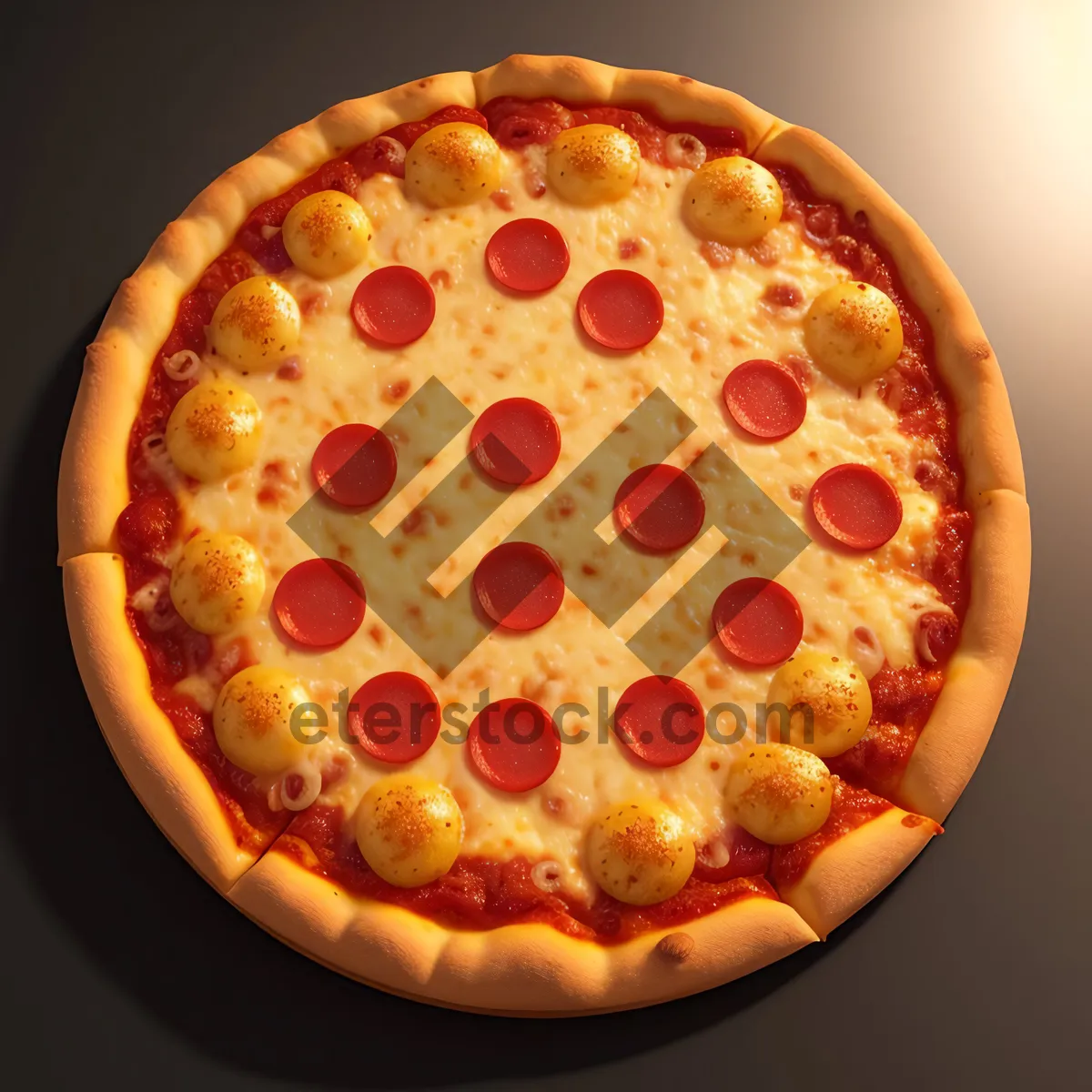 Picture of Delicious Pizza Slice with Cheese and Pepperoni