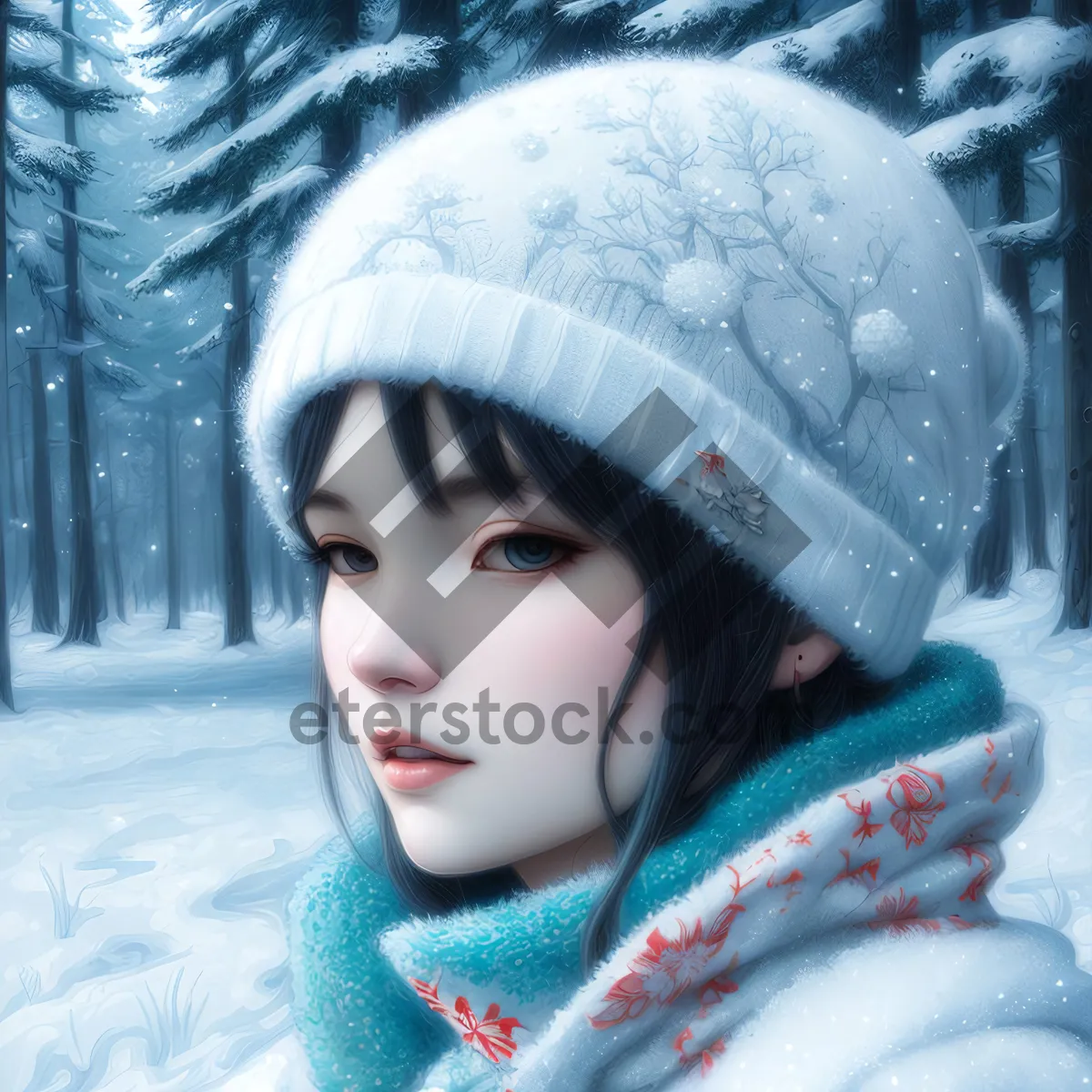 Picture of Cute Smiling Child Enjoying Winter Fun