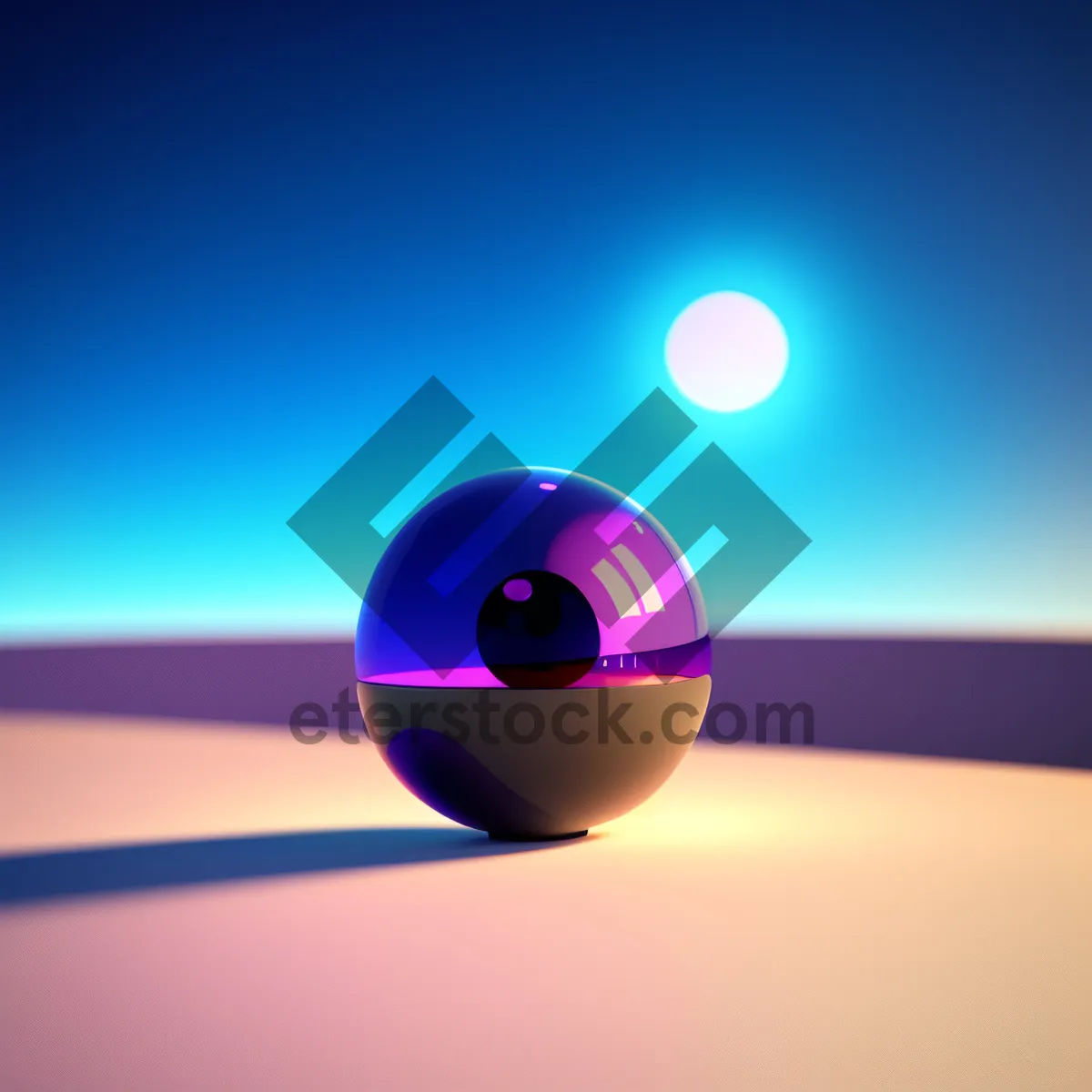 Picture of Glowing round button with vibrant motion.