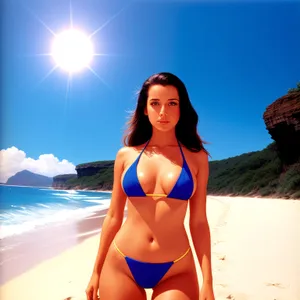 Beach Babe in Tropical Bikini