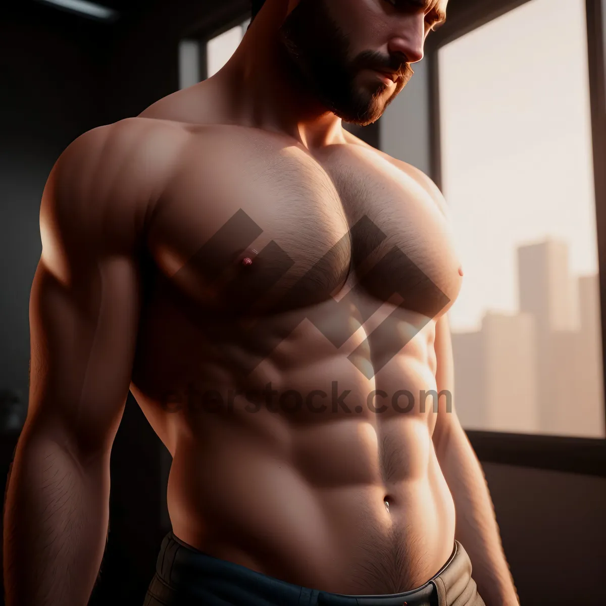 Picture of Fit and Strong: Athletic Male with Sexy Abs