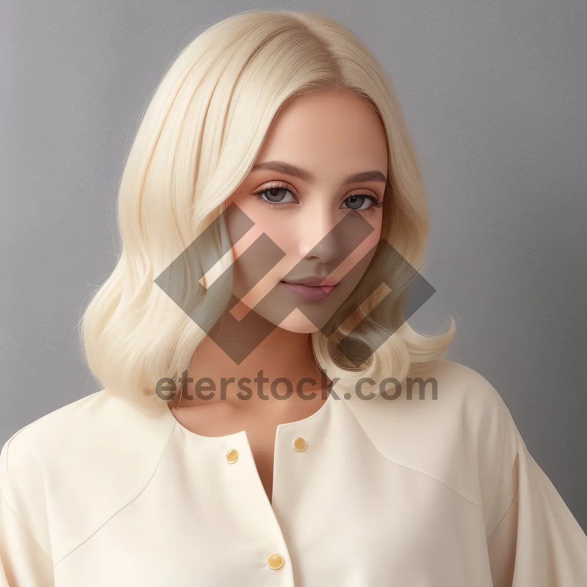 Picture of Smiling blonde businesswoman exuding confidence in studio portrait