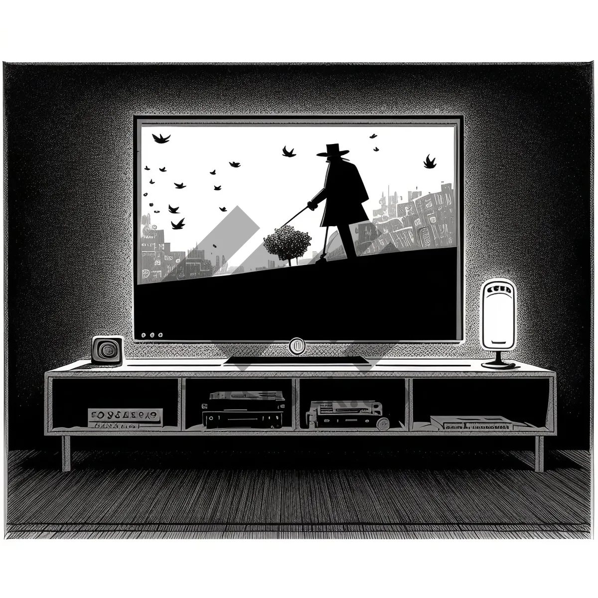 Picture of Modern Silver Plasma Screen for Business Entertainment