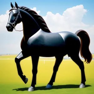 Powerful Thoroughbred Stallion Galloping Gracefully