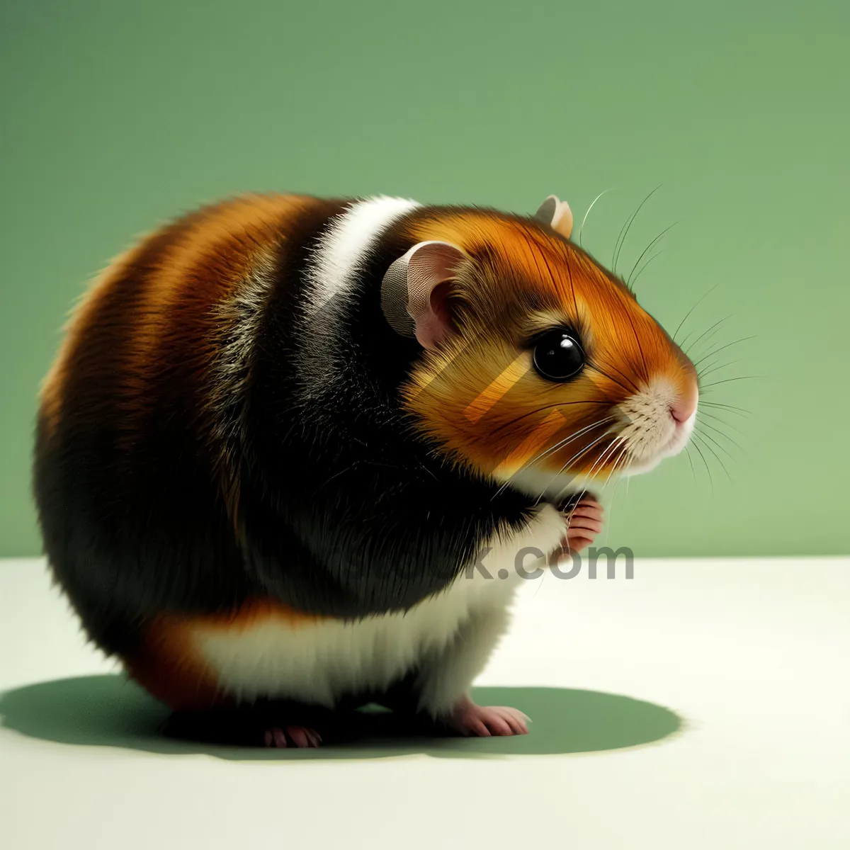 Picture of Furry Guinea Pig with Cute Whiskers