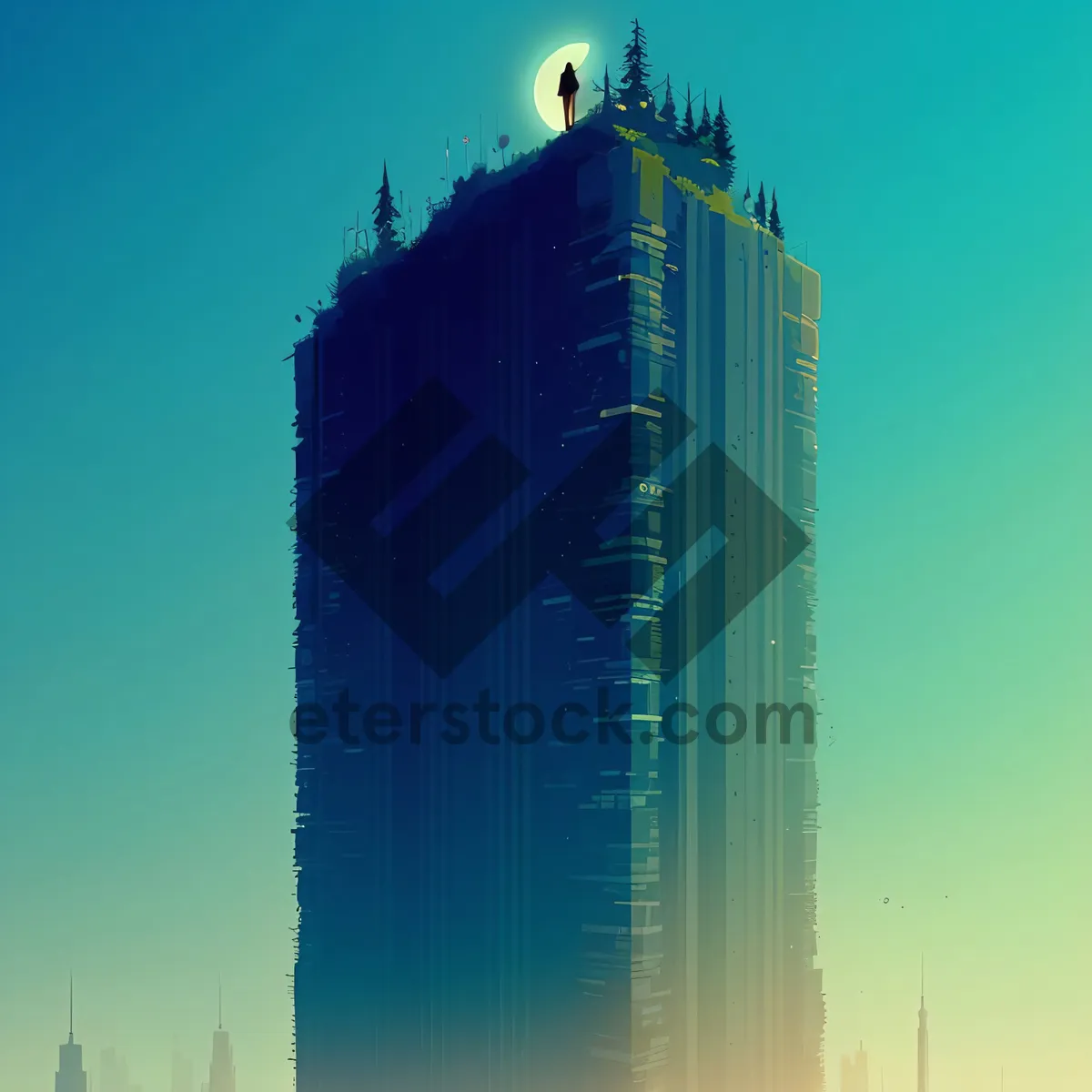 Picture of Urban Corporate Skyline: Modern Glass Skyscraper District