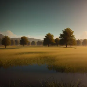 Vibrant Sunset Over Rural Meadow"
Note: It is important to mention that the selection of the describing name for an image may vary depending on the specific image and its context.