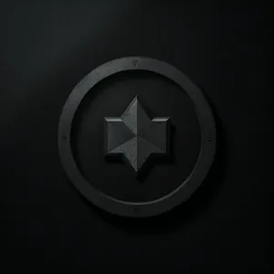 Modern Dark Metallic Shiny Round Button Icon