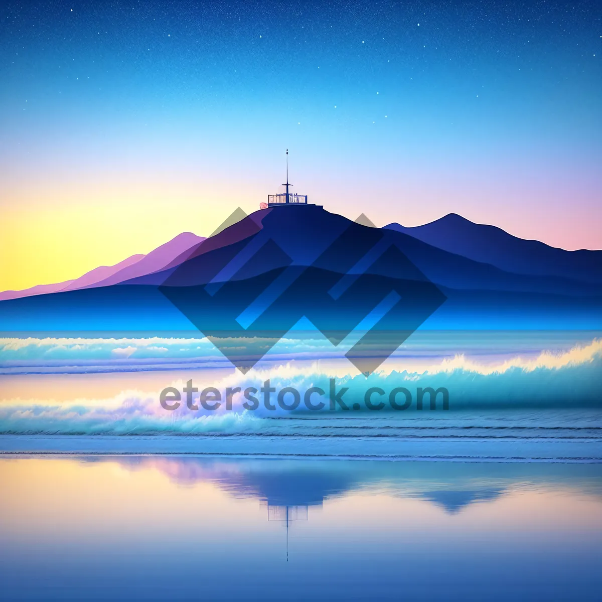 Picture of Serene Sunset over Awakened Ocean