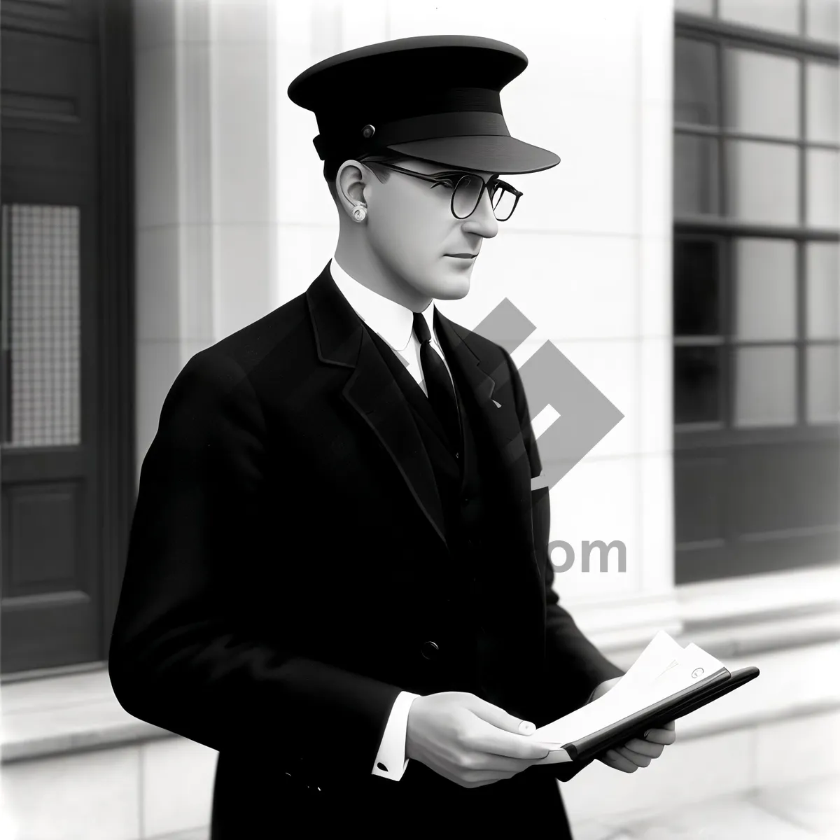 Picture of Successful business professional with clipboard and suit