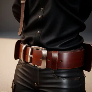 Black Leather Business Holster with Buckle Sheath
