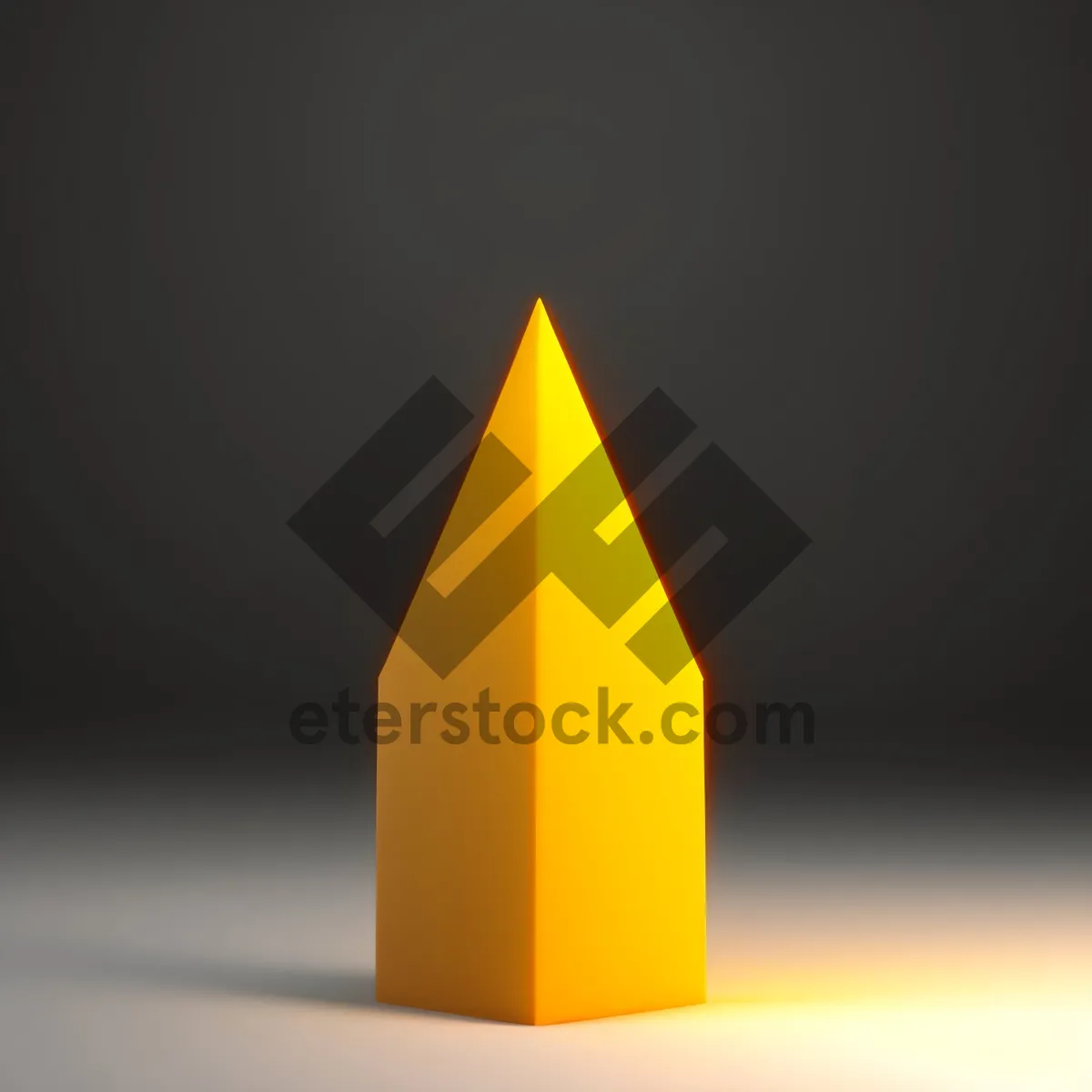 Picture of 3D Glass Pyramid Caution Sign