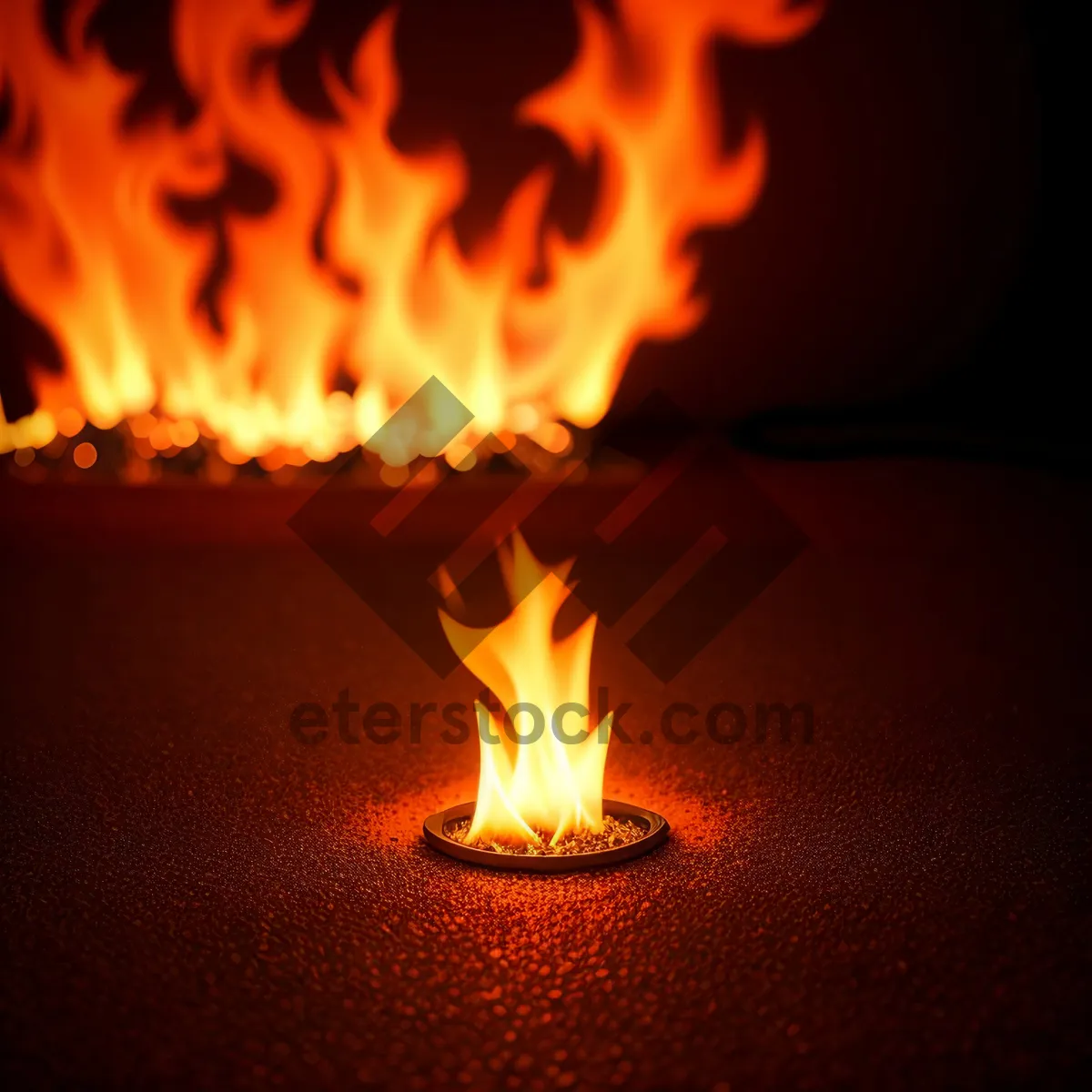 Picture of Fiery Blaze in Dark - Burning Bonfire