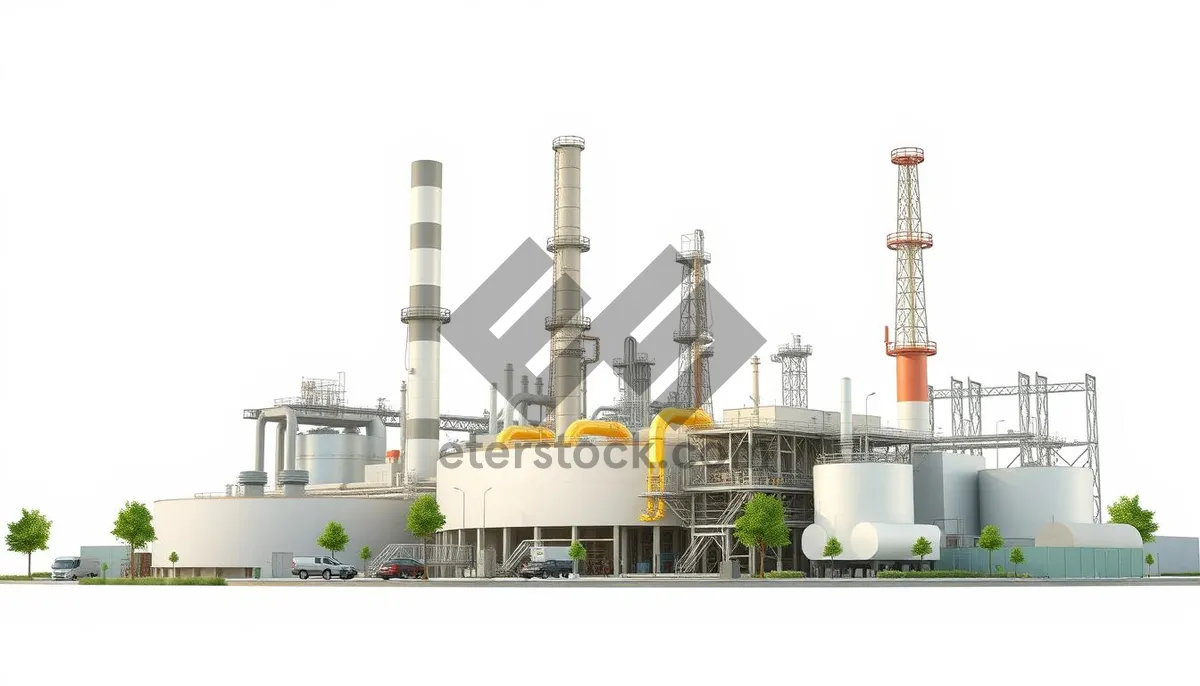 Picture of Industrial Energy Plant Tower with Smokestacks