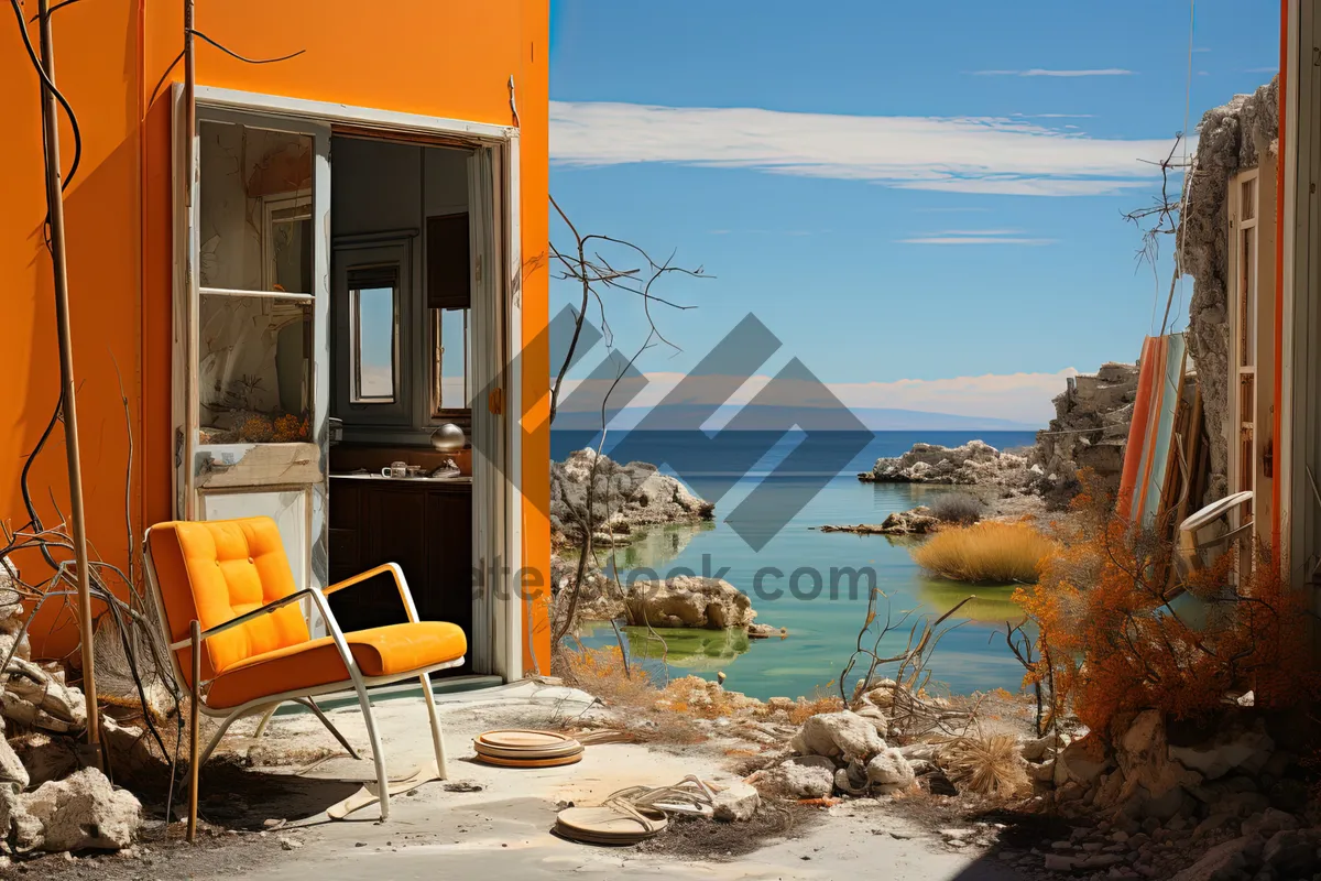 Picture of Tropical Beach Resort with Waterfront Chairs Under the Sun