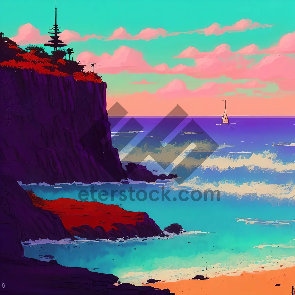 Picture of Serene Coastal Vacation - Waves, Sun, and Sand