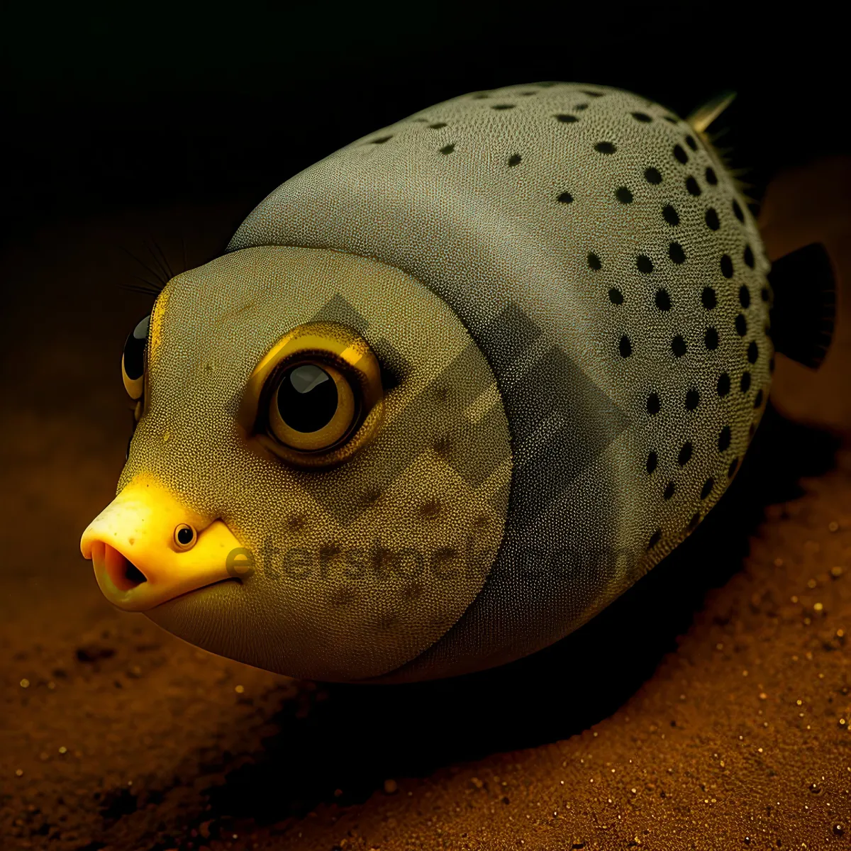 Picture of Vibrant Tropical Puffer Fish in Underwater Coral