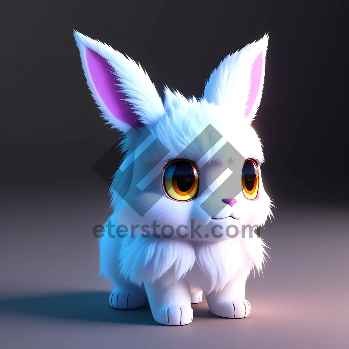 Picture of Fluffy Bunny with Cute Ears: Adorable Feline Easter Portrait