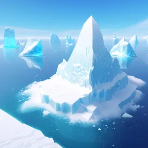 Frozen Majesty: Arctic Glacier Sparkling beneath Winter Sky