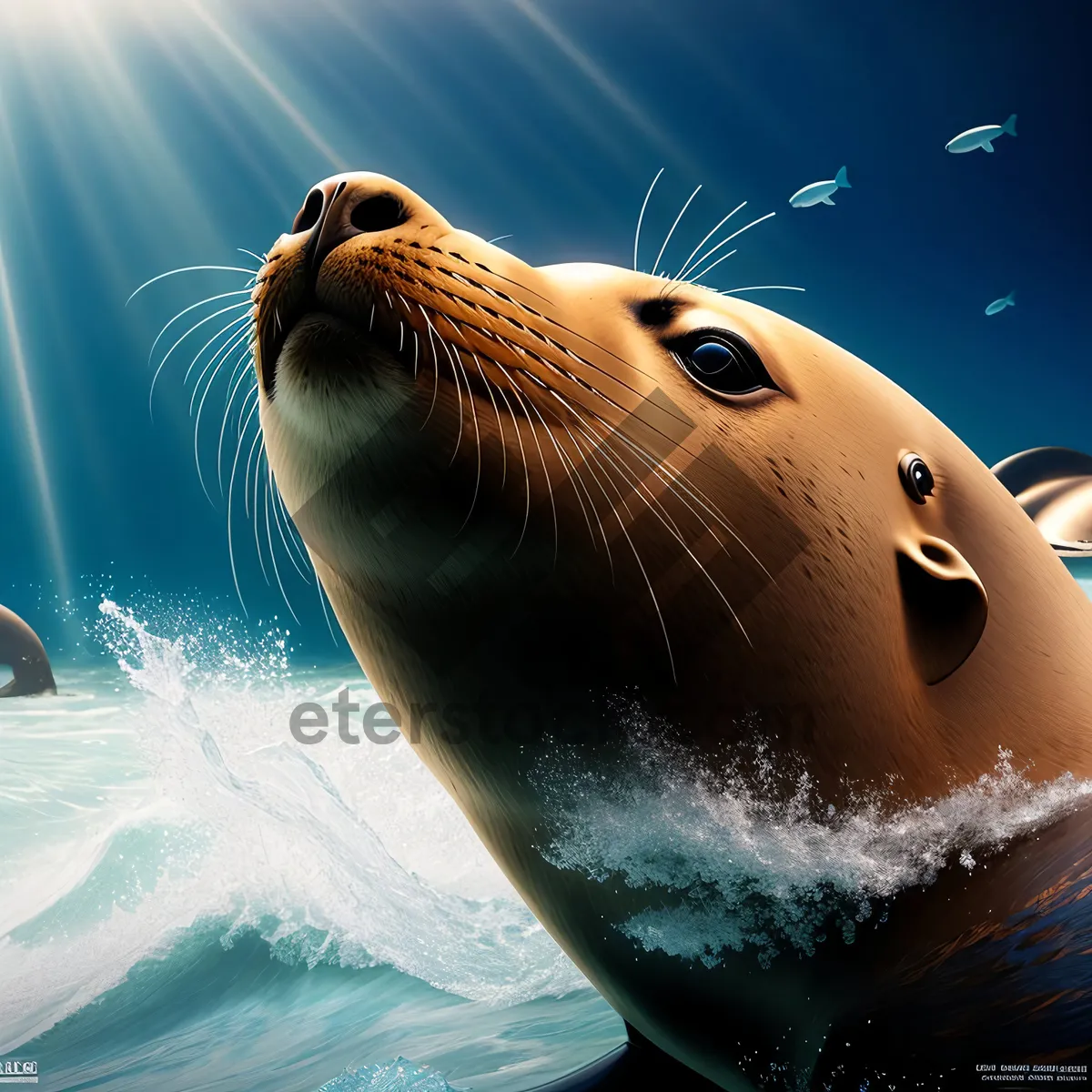 Picture of Swimming Marine Mammal in Ocean