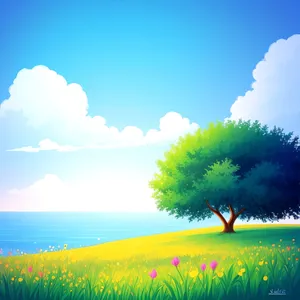 Golden Summer Meadow Under Sunny Sky