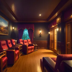 Modern Home Theater Room with Luxury Furniture