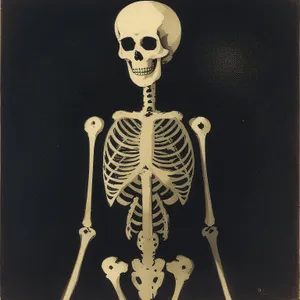 Human skeletal anatomy x-ray image with spinal support