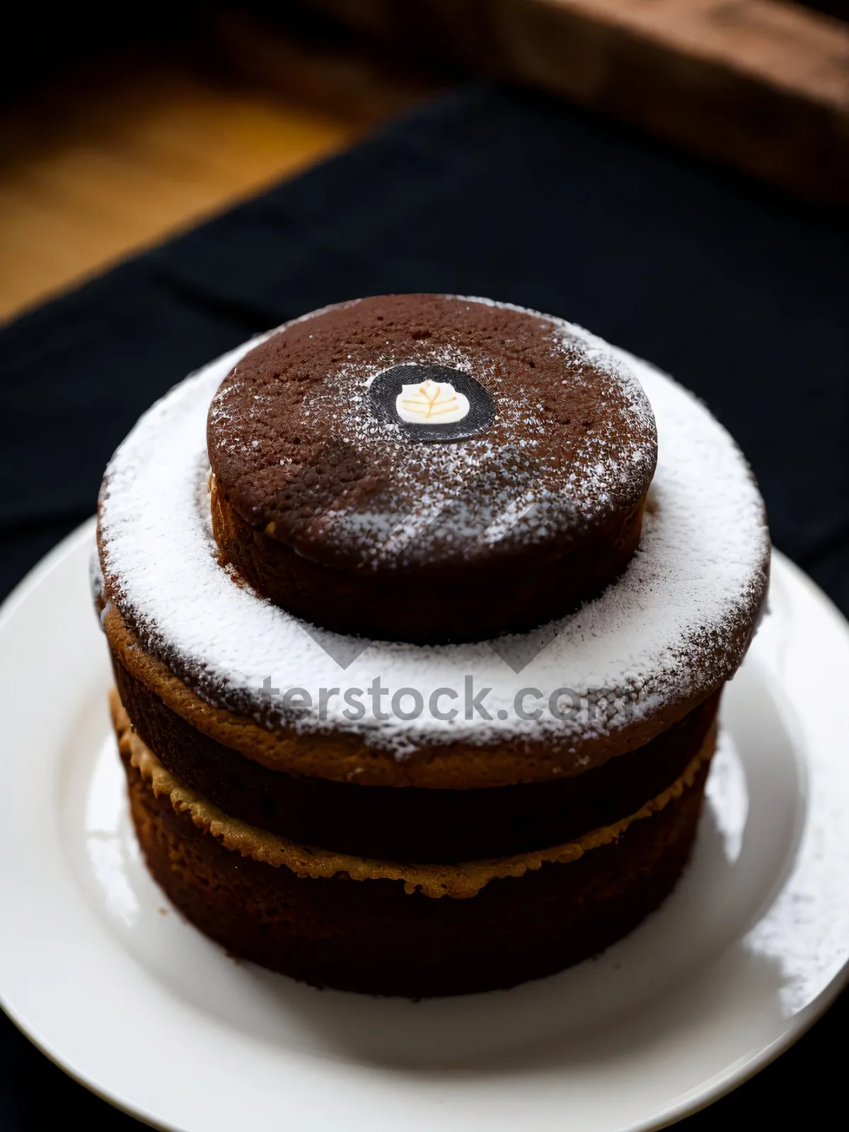 Picture of Delectable Chocolate Cream Cake with Sugar Sprinkles