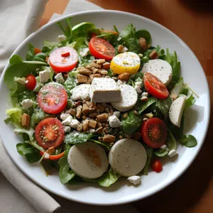 Delicious Gourmet Salad with Grilled Vegetables
